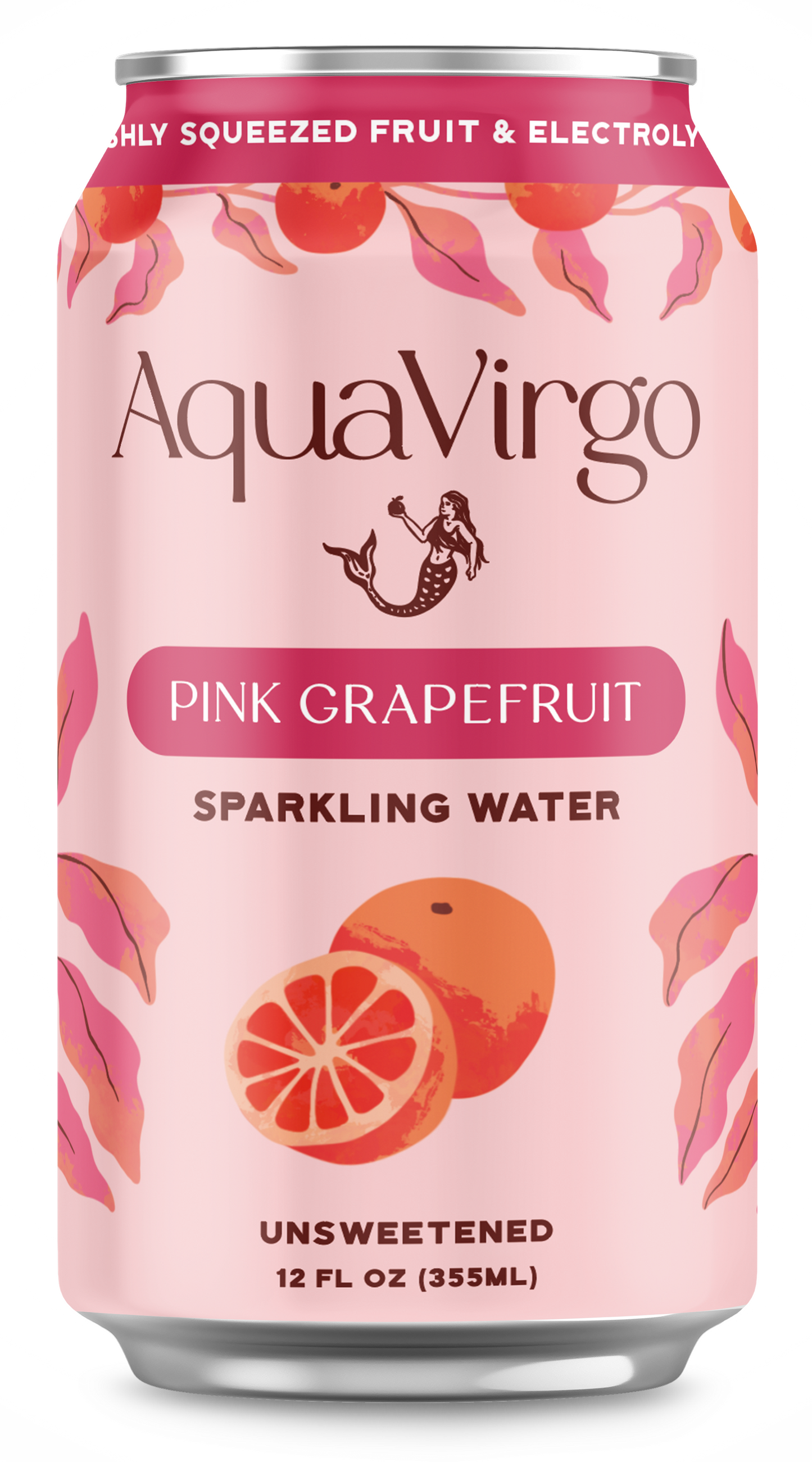 AquaVirgo Pink Grapefruit Sparkling Water Can