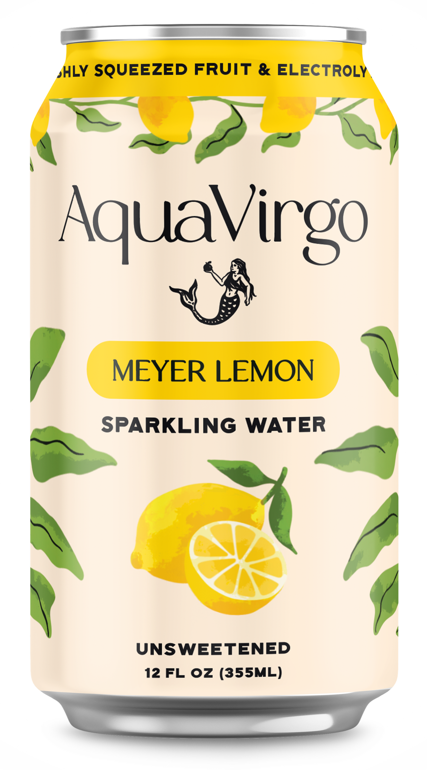 AquaVirgo Meyer Lemon Sparkling Water Can