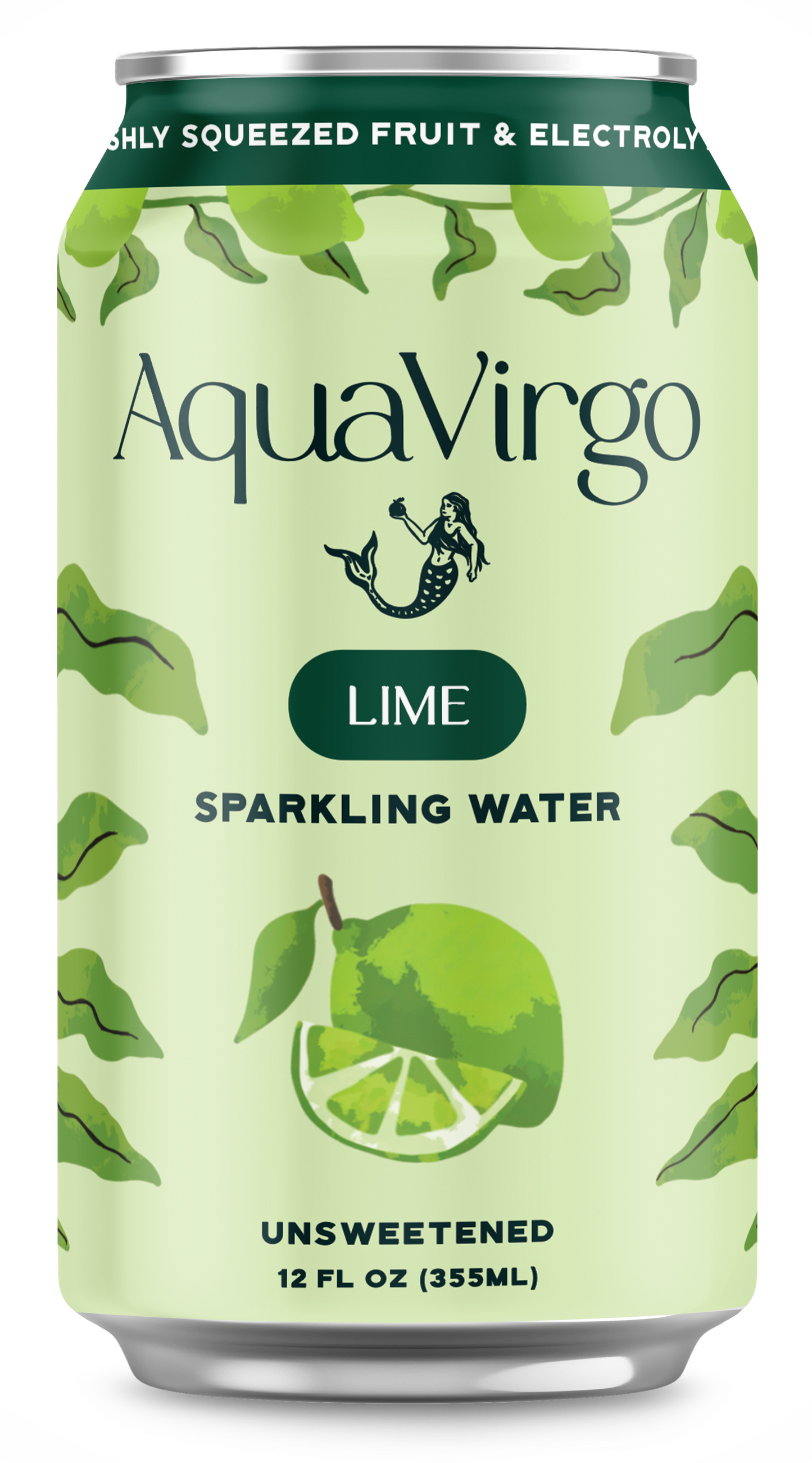 AquaVirgo Lime Sparkling Water Can
